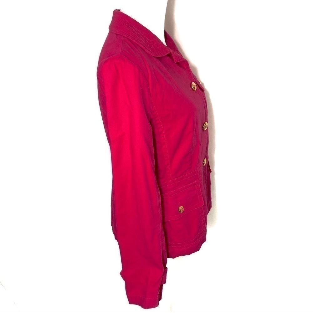 Talbots Pink Jacket Gold Buttons Sz 8 Women’s Coat Collared - Picture 3 of 8